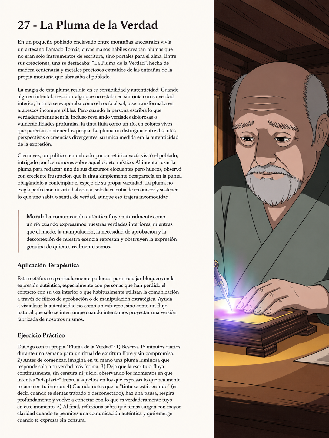 Página final con reflexión terapéutica