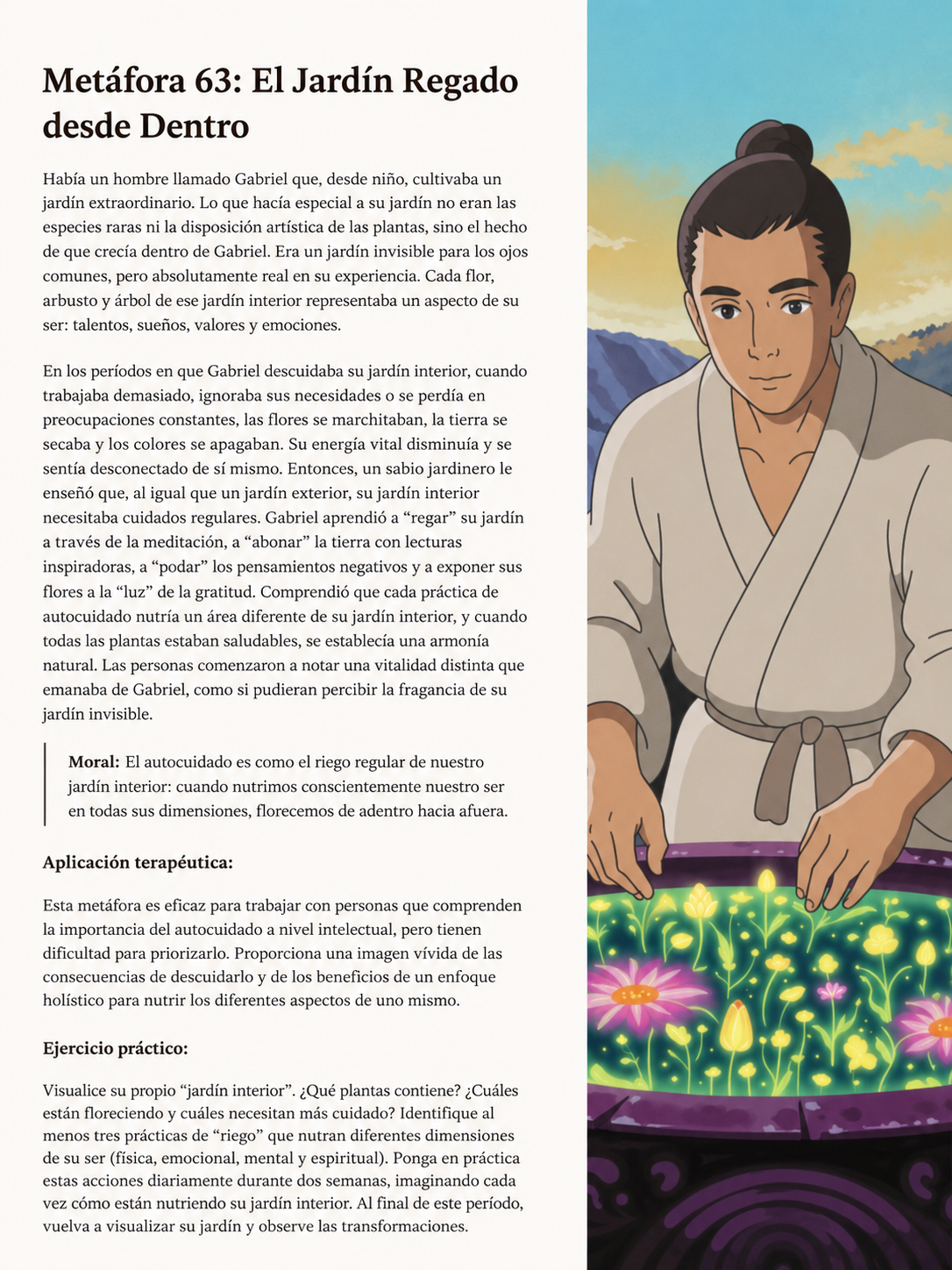 Ejercicio práctico del material terapéutico