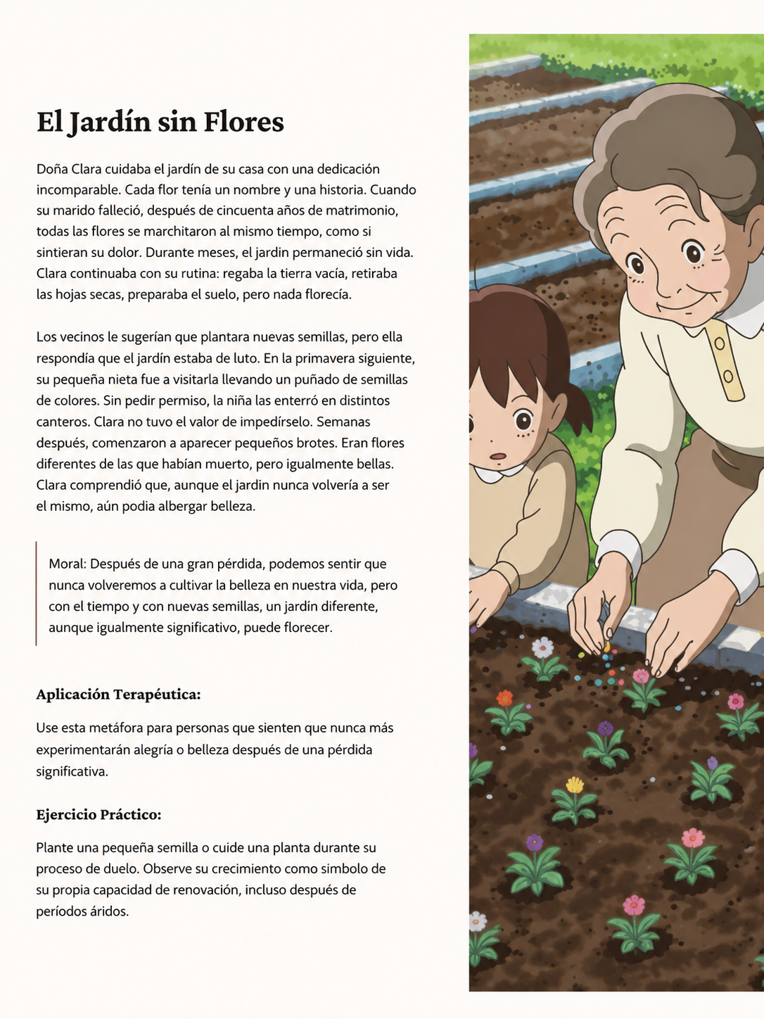 Historia con aplicación terapéutica ilustrada